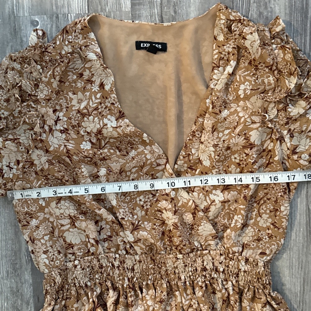 Express Babydoll Top Size M Victorian Lace Sheer Ruffles Fairy Granola Boho - Picture 8 of 10
